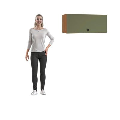 Armário Aéreo Kappesberg Pixel 1 Porta Basculante Canela/verde Frevo 80cm