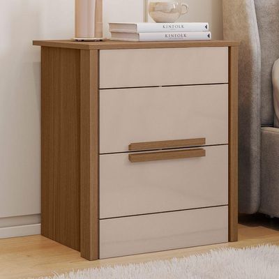 Mesa De Cabeceira Dhara 2 Gavetas 51 Cm Carvalho Fendi Moval Carvalho Fendi