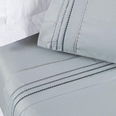 Jogo De Cama Allegra Casal Padrão 04 Peças - Cinza Geada