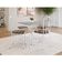 Conjunto de Mesa Quadrada com Tampo Granito e 4 Cadeiras Léia Revestimento Sintético Branco e Palha