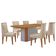 Conjunto Mesa De Jantar Isadora Tampo Mdf 6 Cadeiras Isadora Moderna Veludo Creme Naturale