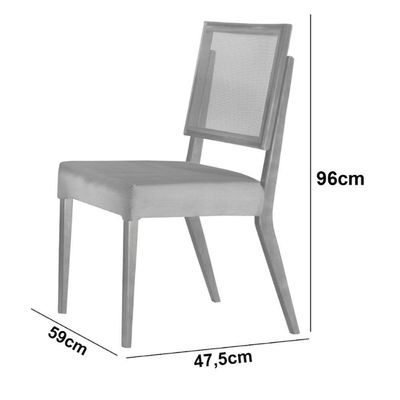 Conjunto Com 2 Cadeiras Aila Moderna Mobília Linho Palha/cinam.imbuia