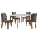 Conjunto Mesa Liz 120cm Com 4 Cadeiras Athenas Moderna Veludo Grafite Off White Imbuia