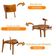 Conjunto 2 Cadeiras De Madeira Viena Gold Star Caramelo Imbuia