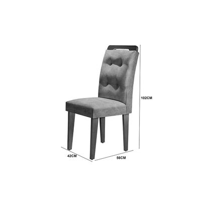 Conjunto Com 6 Cadeiras Para Sala De Jantar Carol Rufato Imbuia/veludo Creme