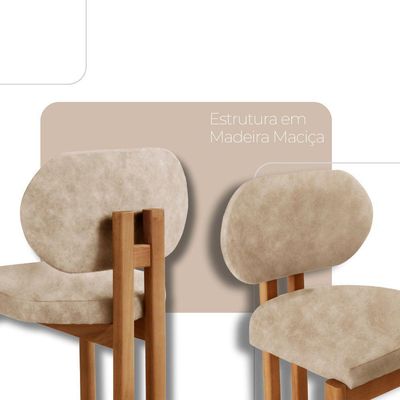 Mesa De Jantar Nala 220cm Madeira Tampo Laminado 8 Cadeira Nala Milano Imbuia Natural