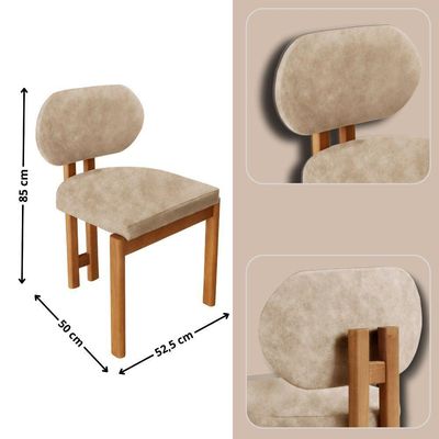 Mesa De Jantar Nala 220cm Madeira Tampo Laminado 8 Cadeira Nala Milano Imbuia Natural