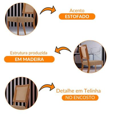 Conjunto Com 2 Cadeiras Aila Moderna Mobília Turim 07/cinam.imbuia