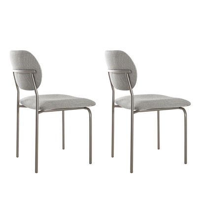 Conjunto Com 2 Cadeiras Metal Marchezine Moderna Mobilia Luna Prata