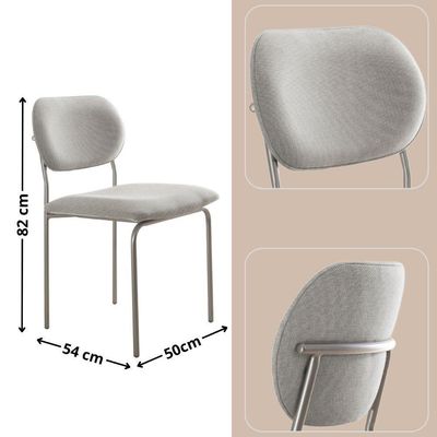 Conjunto Com 2 Cadeiras Metal Marchezine Moderna Mobilia Luna Prata