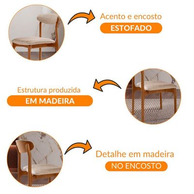 Conjunto Com 2 Cadeiras Noronha Moderna Mobília Milano Cinamomo Imbuia