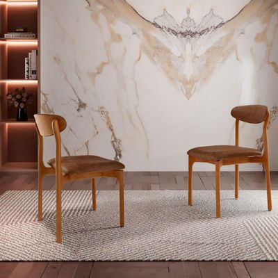 Conjunto Com 2 Cadeiras Noronha Moderna Mobília Prada Cinamomo Imbuia