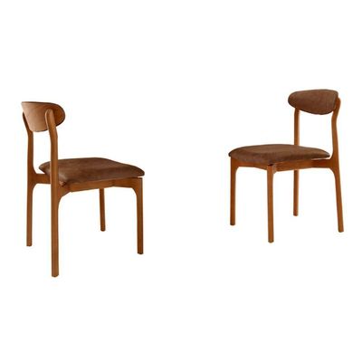 Conjunto Com 2 Cadeiras Noronha Moderna Mobília Prada Cinamomo Imbuia