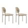 Conjunto Com 2 Cadeiras Metal Marchezine Moderna Mobilia Linho Off White Prata