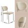 Conjunto Com 2 Cadeiras Metal Marchezine Moderna Mobilia Linho Off White Prata