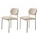 Conjunto Com 2 Cadeiras Metal Marchezine Moderna Mobilia Linho Off White Prata