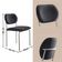 Conjunto Com 2 Cadeiras Metal Marchezine Moderna Mobilia Linho Preto Prata