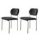 Conjunto Com 2 Cadeiras Metal Marchezine Moderna Mobilia Linho Preto Prata