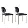 Conjunto Com 2 Cadeiras Metal Marchezine Moderna Mobilia Linho Preto Prata