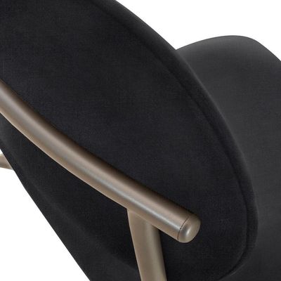 Conjunto Com 2 Cadeiras Metal Marchezine Moderna Mobilia Linho Preto Prata