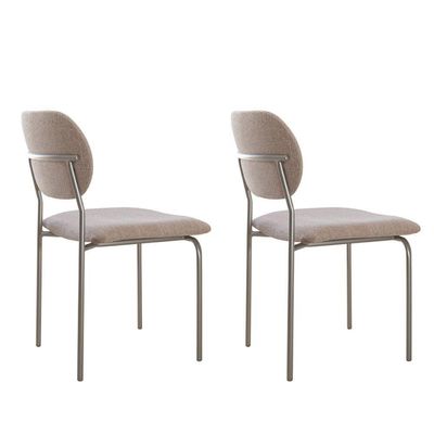 Conjunto Com 2 Cadeiras Metal Marchezine Moderna Mobilia Brisa Prata