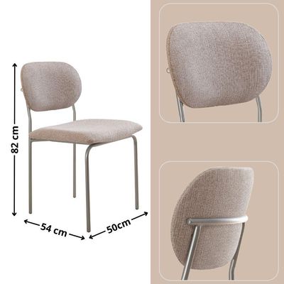 Conjunto Com 2 Cadeiras Metal Marchezine Moderna Mobilia Brisa Prata