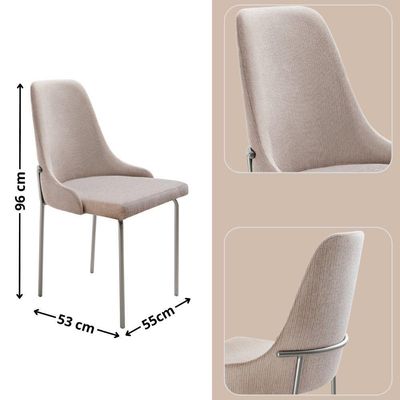 Conjunto Com 2 Cadeiras Metal Vicenza Moderna Mobilia Brisa Prata