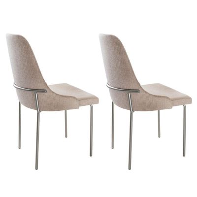 Conjunto Com 2 Cadeiras Metal Vicenza Moderna Mobilia Brisa Prata
