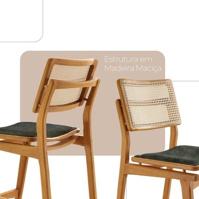 Conjunto Com 2 Banquetas Eva Premium Jade Imbuia Natural