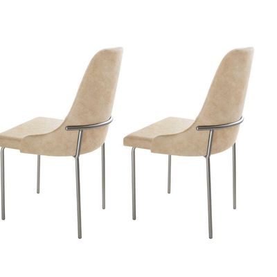 Conjunto Com 2 Cadeiras Metal Vicenza Moderna Mobilia Milano Prata