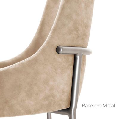 Conjunto Com 2 Cadeiras Metal Vicenza Moderna Mobilia Milano Prata