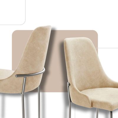 Conjunto Com 2 Cadeiras Metal Vicenza Moderna Mobilia Milano Prata