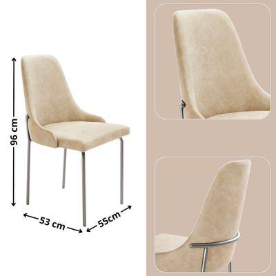 Conjunto Com 2 Cadeiras Metal Vicenza Moderna Mobilia Milano Prata