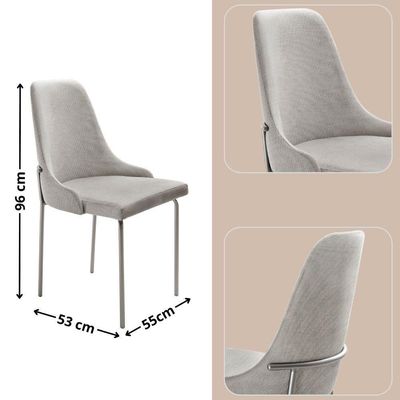 Conjunto Com 2 Cadeiras Metal Vicenza Moderna Mobilia Luna Prata