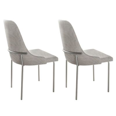 Conjunto Com 2 Cadeiras Metal Vicenza Moderna Mobilia Luna Prata