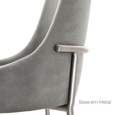 Conjunto Com 2 Cadeiras Metal Vicenza Moderna Mobilia Luna Prata