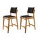 Conjunto Com 2 Banquetas Eva Moderna Linho Preto Imbuia Natural