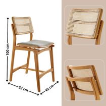 Conjunto Com 2 Banquetas Eva Premium Luna Imbuia Natural