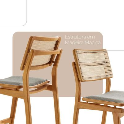 Conjunto Com 2 Banquetas Eva Premium Luna Imbuia Natural