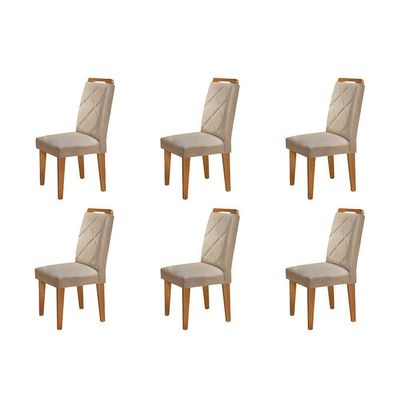 Conjunto Com 6 Cadeiras Para Sala De Jantar Melissa Rufato Imbuia Turim 07