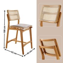Conjunto Com 2 Banquetas Eva Premium Brisa Imbuia Natural