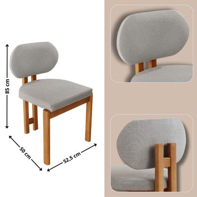 Mesa De Jantar Nala 220cm Madeira Tampo Laminado 8 Cadeira Nala Luna Imbuia Natural