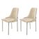 Conjunto Com 2 Cadeiras Metal Vicenza Moderna Mobilia Linho Off White Prata