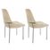 Conjunto Com 2 Cadeiras Metal Vicenza Moderna Mobilia Linho Off White Prata