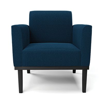 Poltrona para Sala Base Madeira Preto Marisa Bouclê Azul D03 - D'Rossi