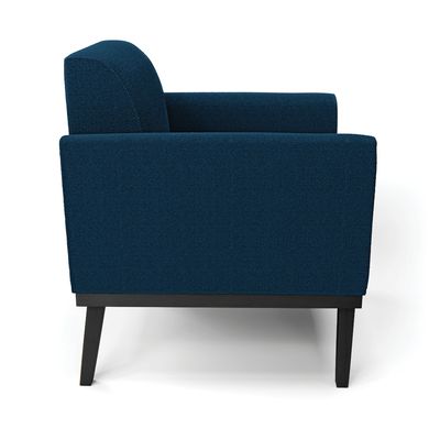 Poltrona para Sala Base Madeira Preto Marisa Bouclê Azul D03 - D'Rossi