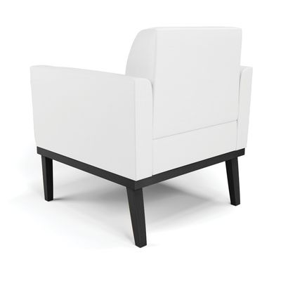Poltrona Base de Madeira Fixa Preto Marisa Corino Branco