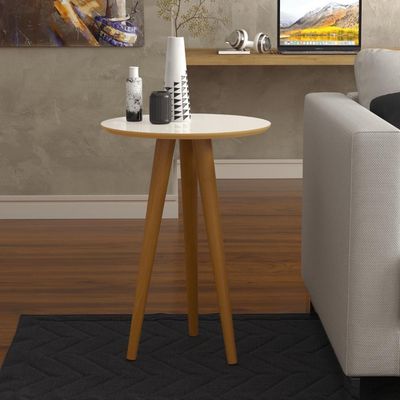 Mesa Lateral 4601 Pés Palito Sala Off White-freijo