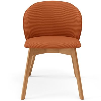 Kit 04 Cadeiras De Jantar E Estar Living Estofada Mia L02 Linho Terracota - Lyam Decor