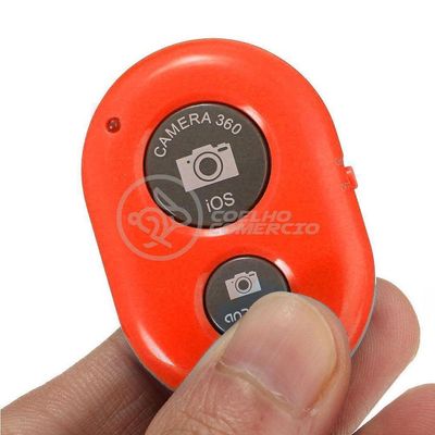 Controle Remoto Disprador Foto Bluetooth Selfie Vermelho Nº3
